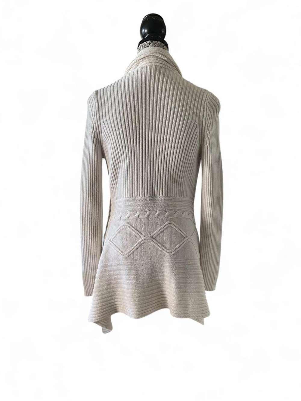 Merona Cream Ribbed Open-Front Cardigan - Picture 3 of 5
